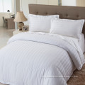 white 300 thread count sateen stripe bedding sets for hotel